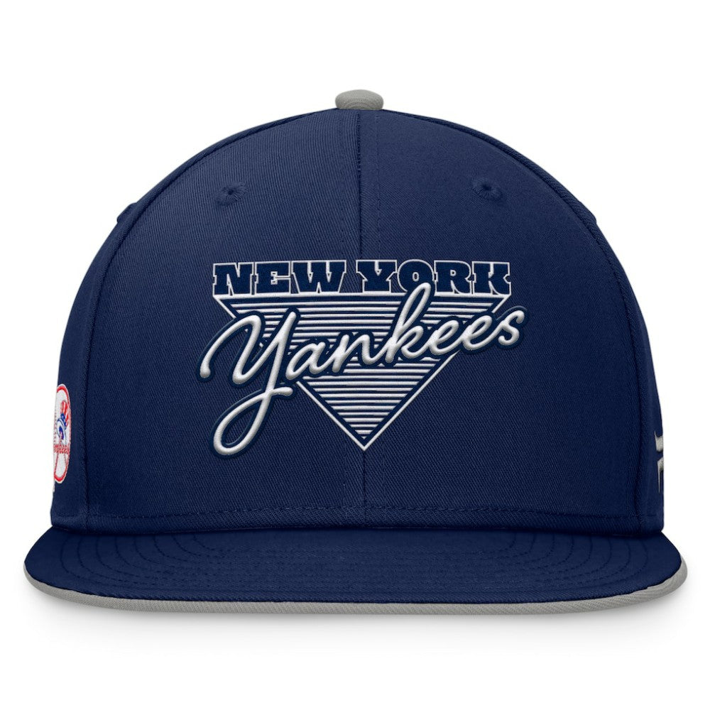 New York Yankees Fundamental Tri-Script Fitted Hat Navy