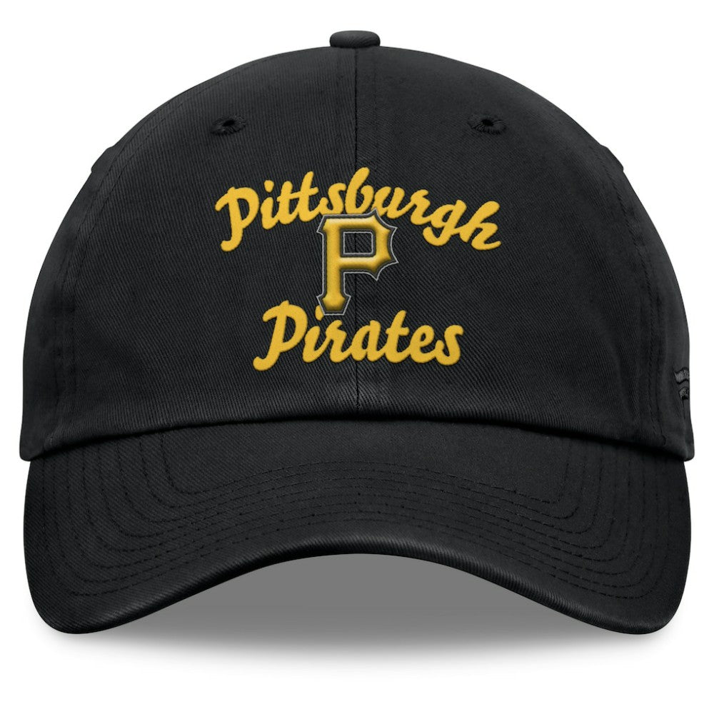 Pittsburgh Pirates Women's Fundamental Script Logo Adjustable Hat Black