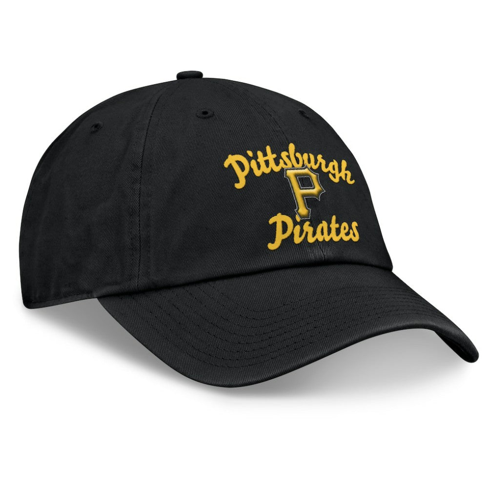 Pittsburgh Pirates Women's Fundamental Script Logo Adjustable Hat Black