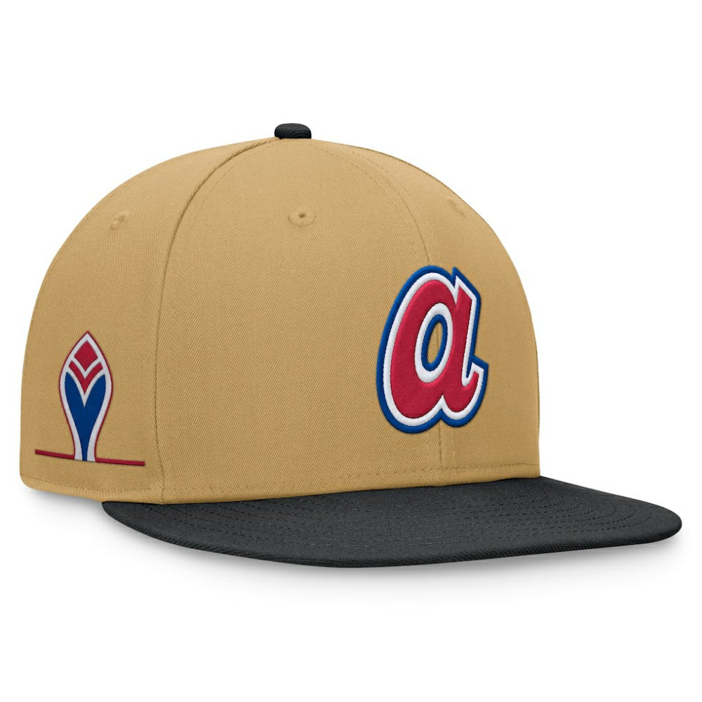 Atlanta Braves  Heritage Two-Tone Fitted Hat Khaki/Black
