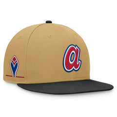 Atlanta Braves  Heritage Two-Tone Fitted Hat Khaki/Black