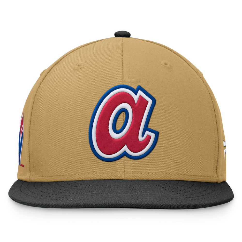Atlanta Braves  Heritage Two-Tone Fitted Hat Khaki/Black