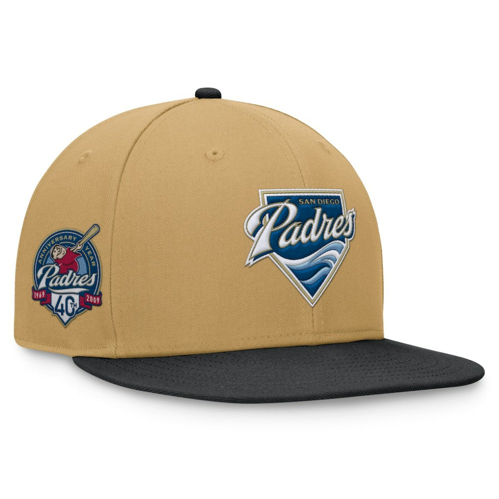 San Diego Padres  Heritage Two-Tone Fitted Hat Khaki/Black