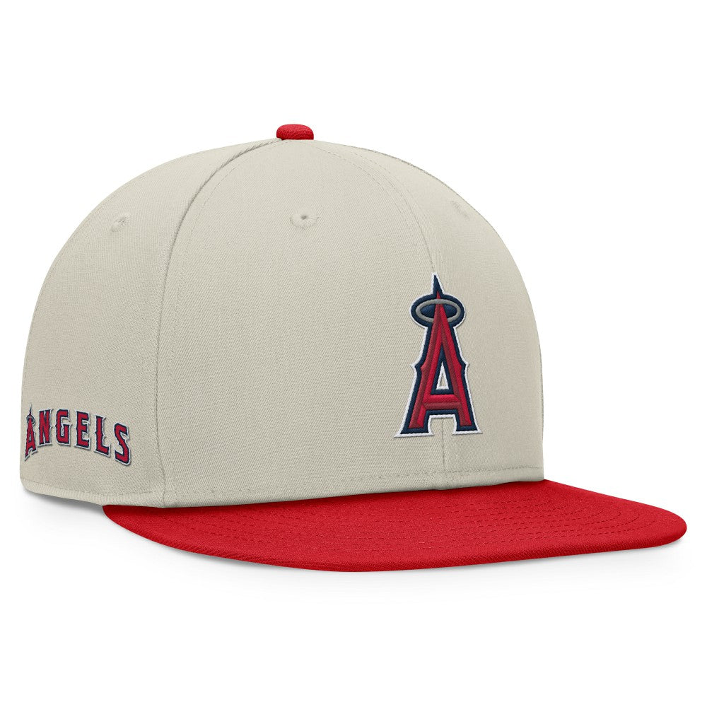 Los Angeles Angels Team Two-Tone Snapback Hat Khaki/Red