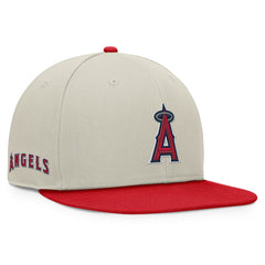 Los Angeles Angels Team Two-Tone Snapback Hat Khaki/Red
