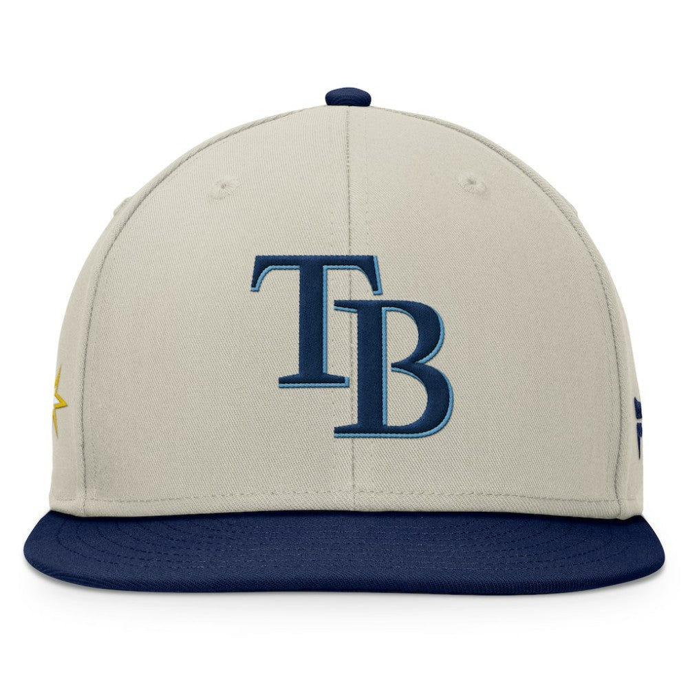 Tampa Bay Rays Team Two-Tone Snapback Hat Khaki/Navy