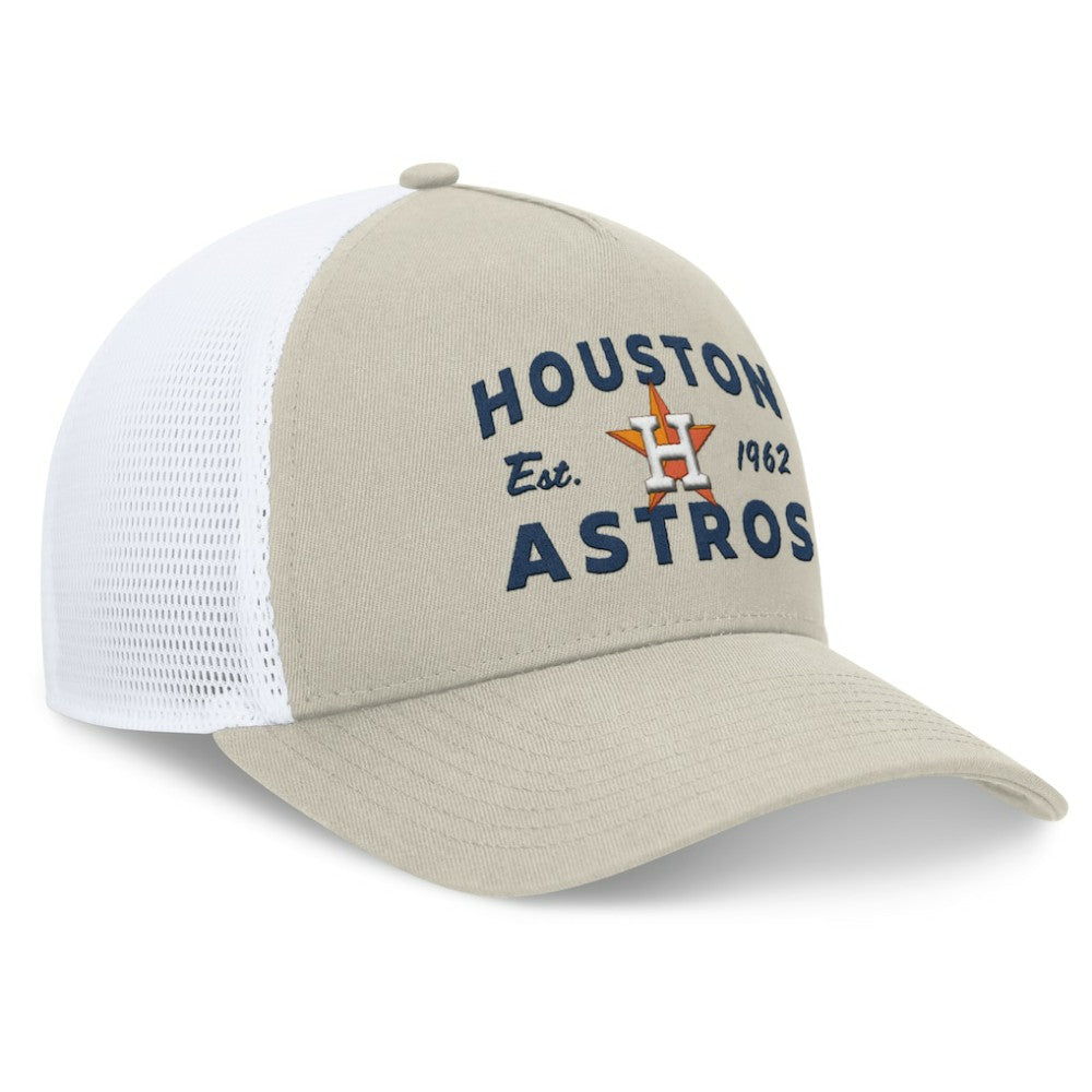 Houston Astros A-Frame Trucker Adjustable Hat Stone