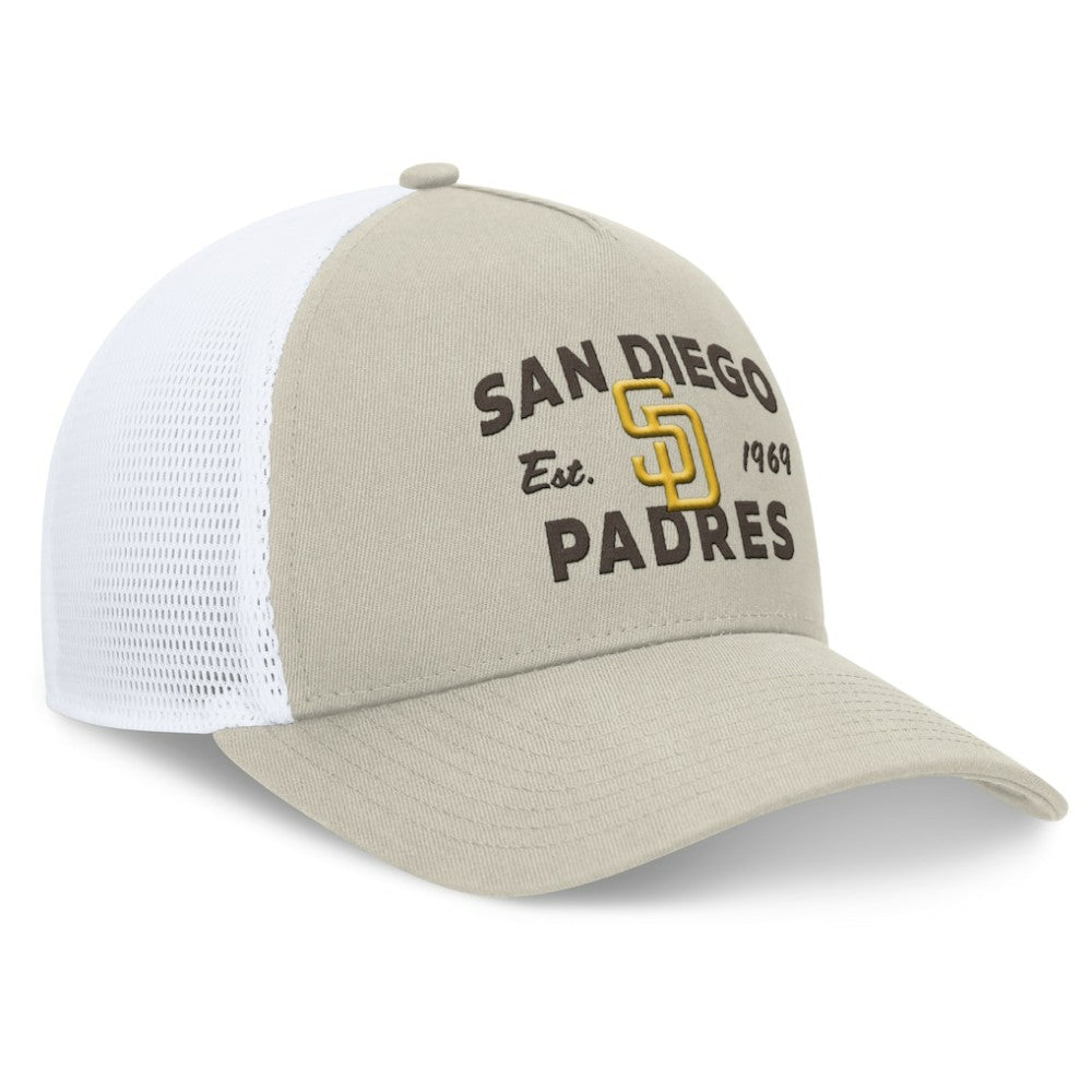 San Diego Padres A-Frame Trucker Adjustable Hat Stone