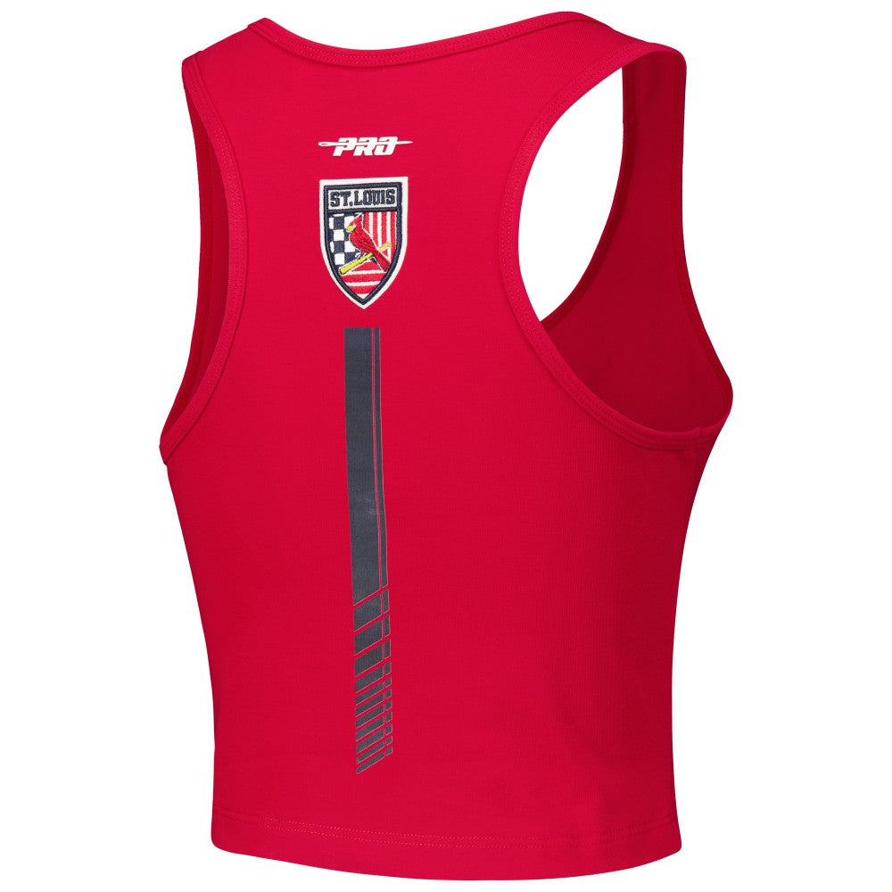 St. Louis Cardinals Pro Standard Women's Fast Lane Fitted Tri-Blend Cropped Tank Top Red