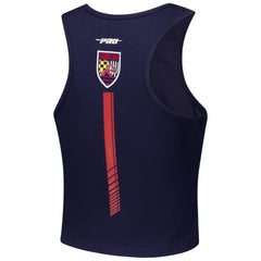 Atlanta Braves Pro Standard Women's Fast Lane Fitted Tri-Blend Cropped Tank Top Navy