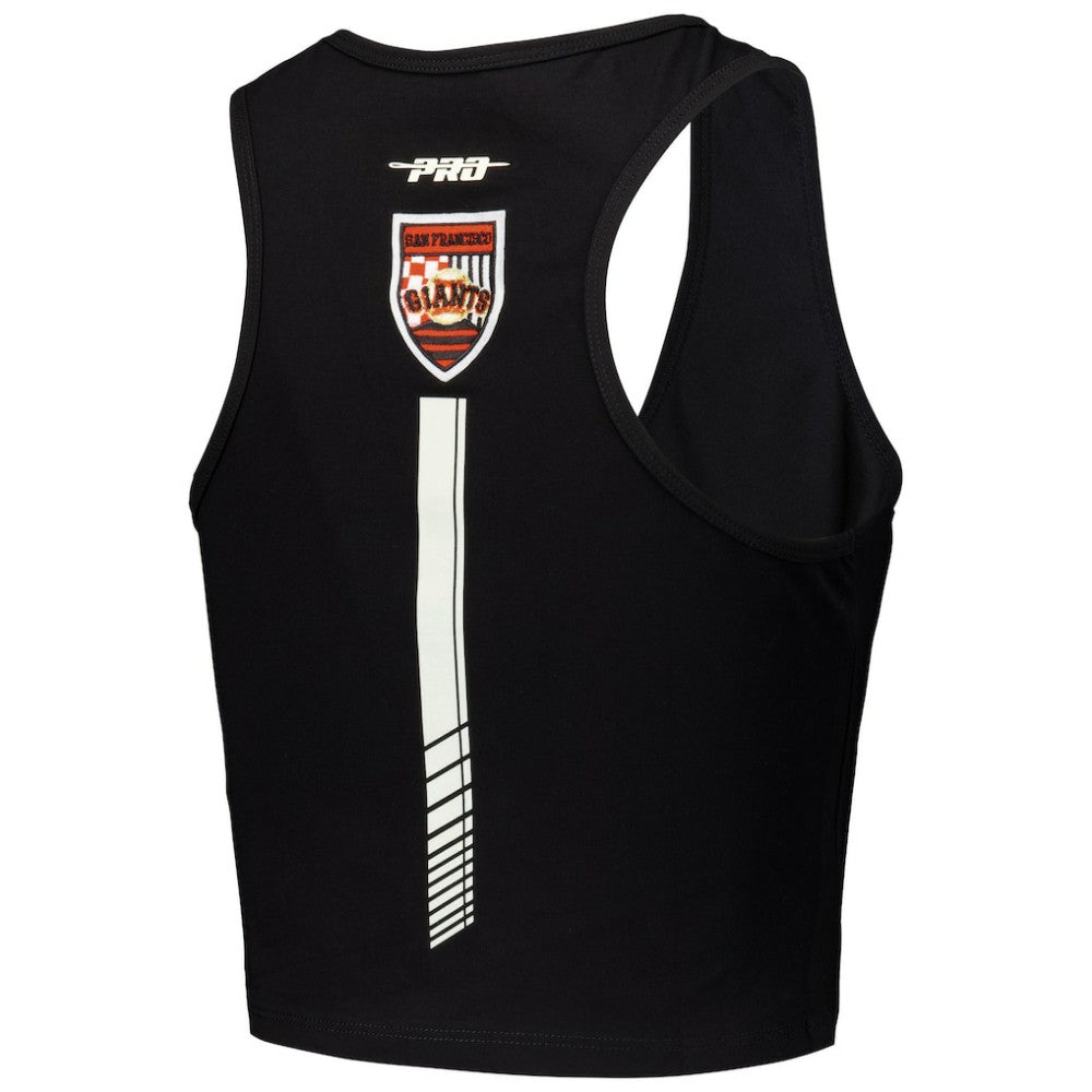 San Francisco Giants Pro Standard Women's Fast Lane Fitted Tri-Blend Cropped Tank Top Black