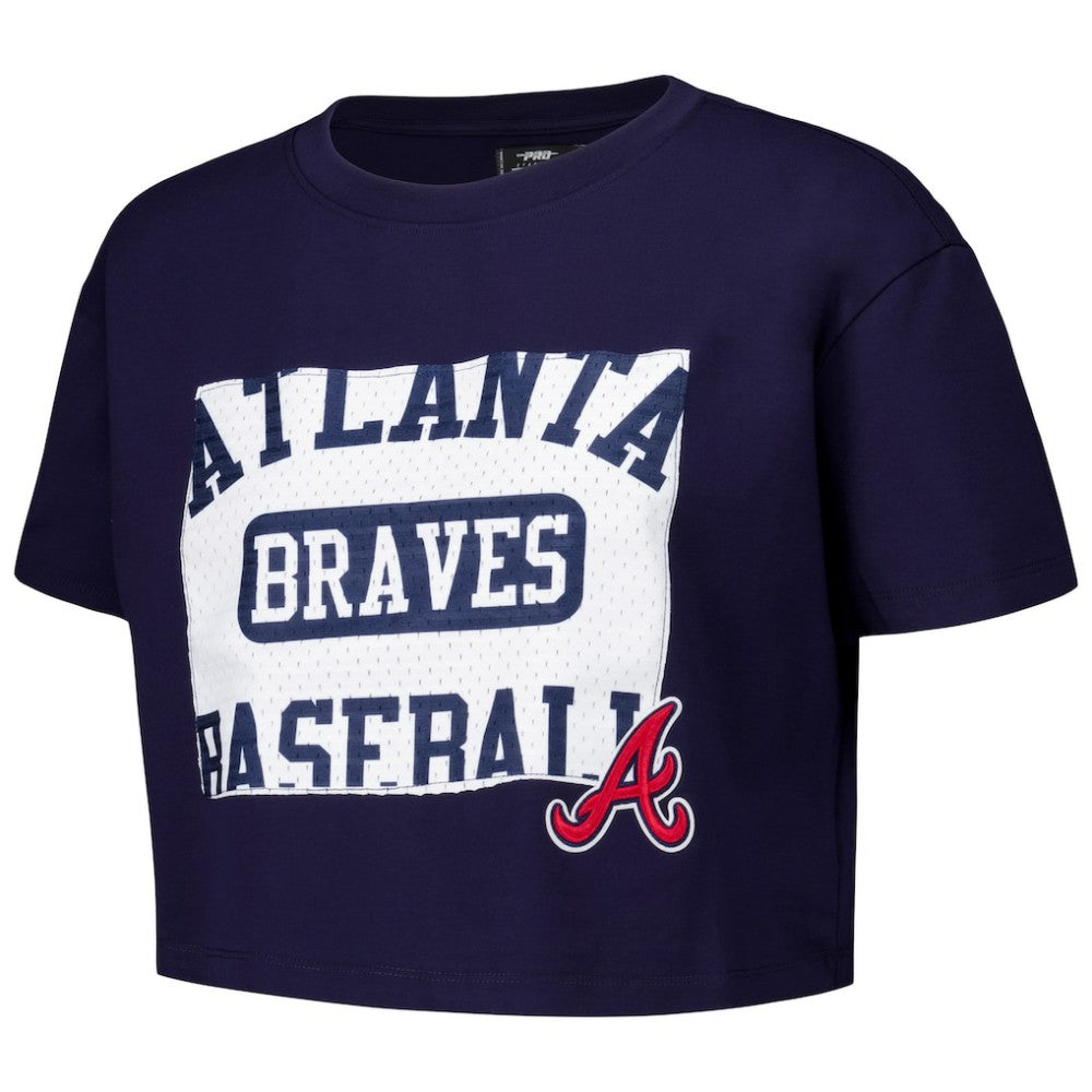 Atlanta Braves Pro Standard Women's Made To Play Boxy Cropped T-Shirt Navy