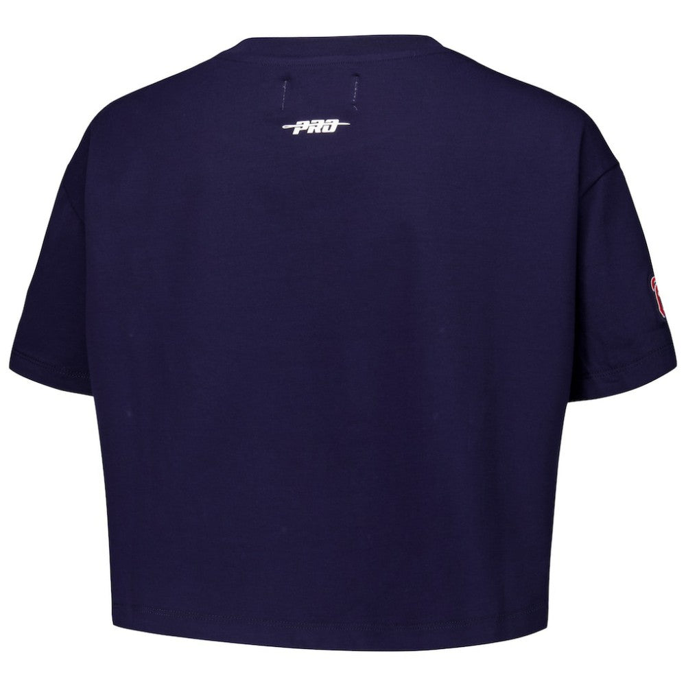 Atlanta Braves Pro Standard Women's Made To Play Boxy Cropped T-Shirt Navy