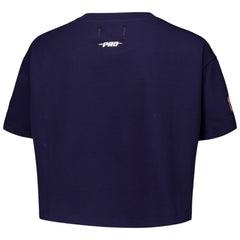 Atlanta Braves Pro Standard Women's Made To Play Boxy Cropped T-Shirt Navy