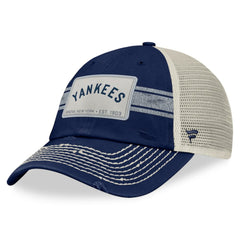 New York Yankees  Heritage Stripe Trucker Adjustable Hat Navy/Natural