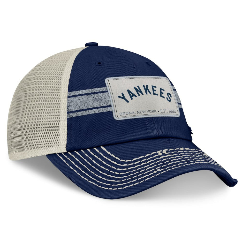 New York Yankees  Heritage Stripe Trucker Adjustable Hat Navy/Natural