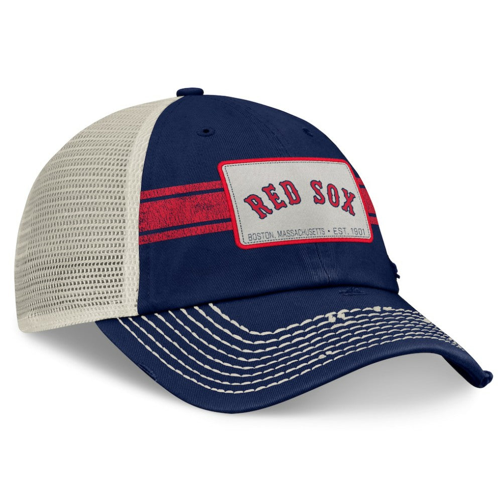 Boston Red Sox  Heritage Stripe Trucker Adjustable Hat Navy/Natural