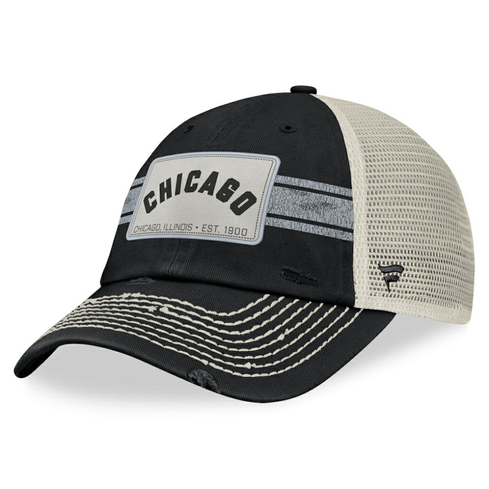 Chicago White Sox  Heritage Stripe Trucker Adjustable Hat Black/Natural