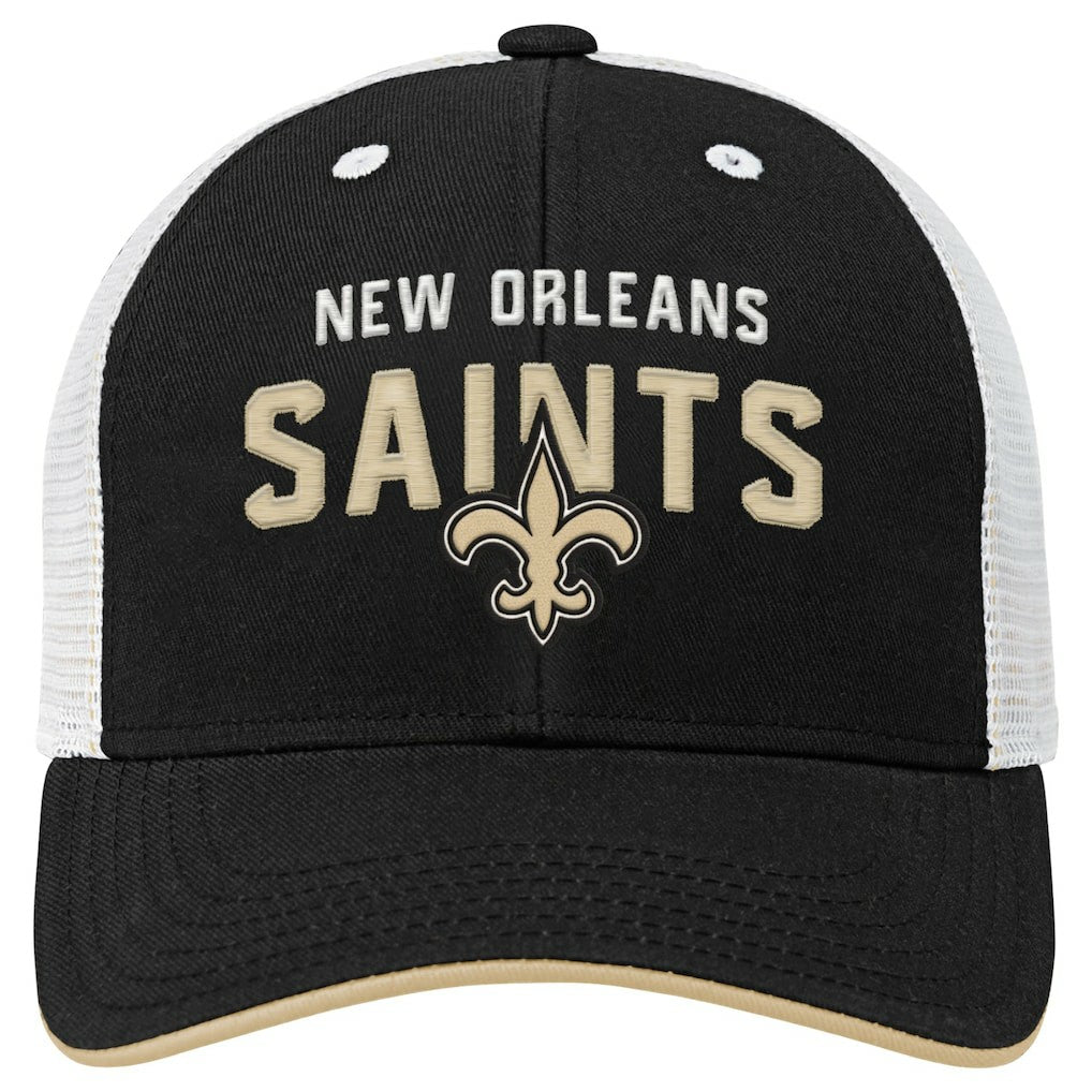 New Orleans Saints Youth Core Lockup Trucker Adjustable Hat - Black online