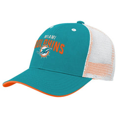 Miami Dolphins Youth Core Lockup Trucker Adjustable Hat - Aqua outlet