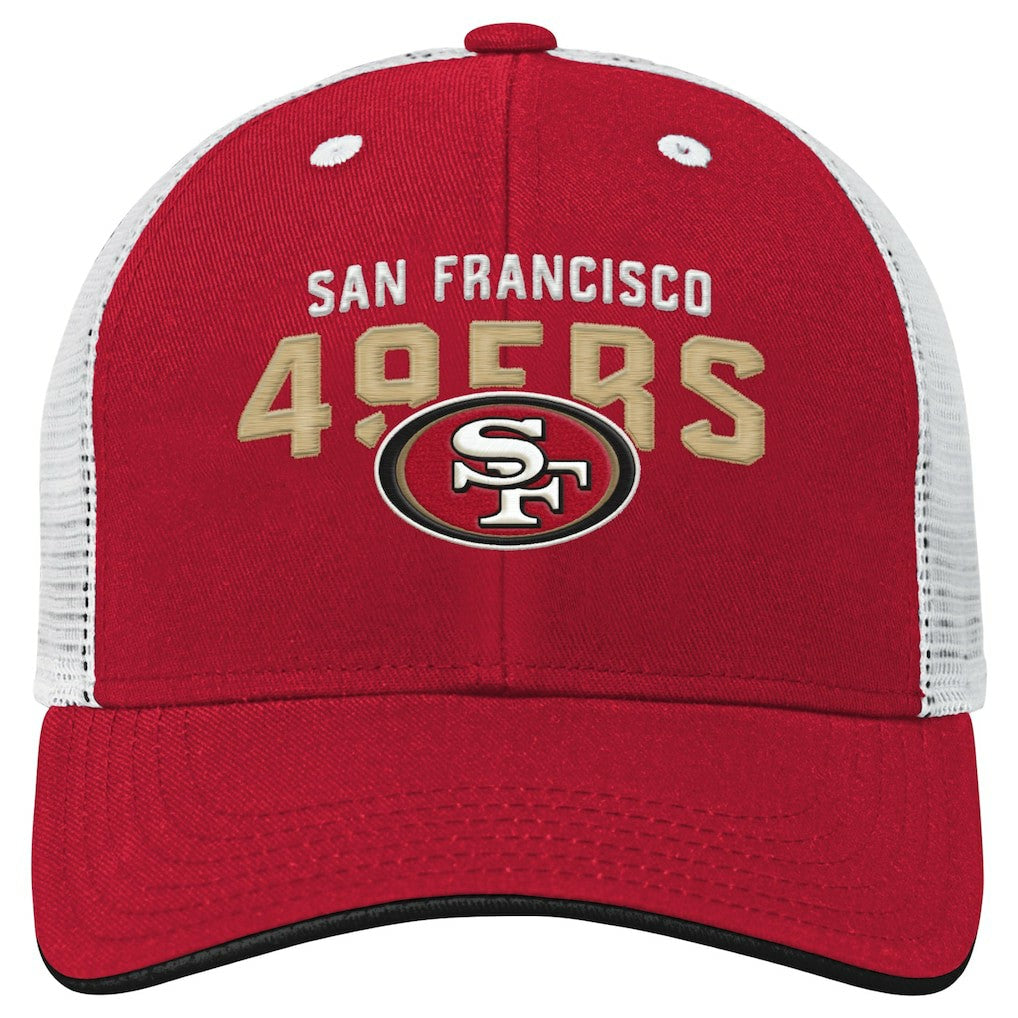 San Francisco 49ers Youth Core Lockup Trucker Adjustable Hat - Scarlet cheap