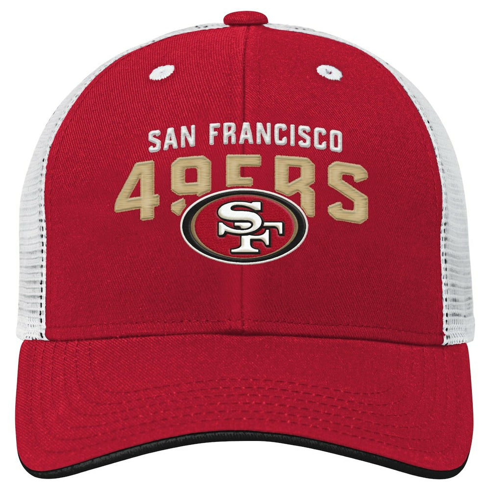 San Francisco 49ers Youth Core Lockup Trucker Adjustable Hat - Scarlet cheap