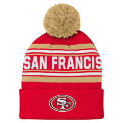San Francisco 49ers Youth Jacquard Cuffed Knit Hat with Pom - Scarlet online