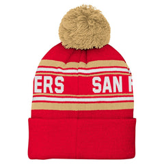 San Francisco 49ers Youth Jacquard Cuffed Knit Hat with Pom - Scarlet online