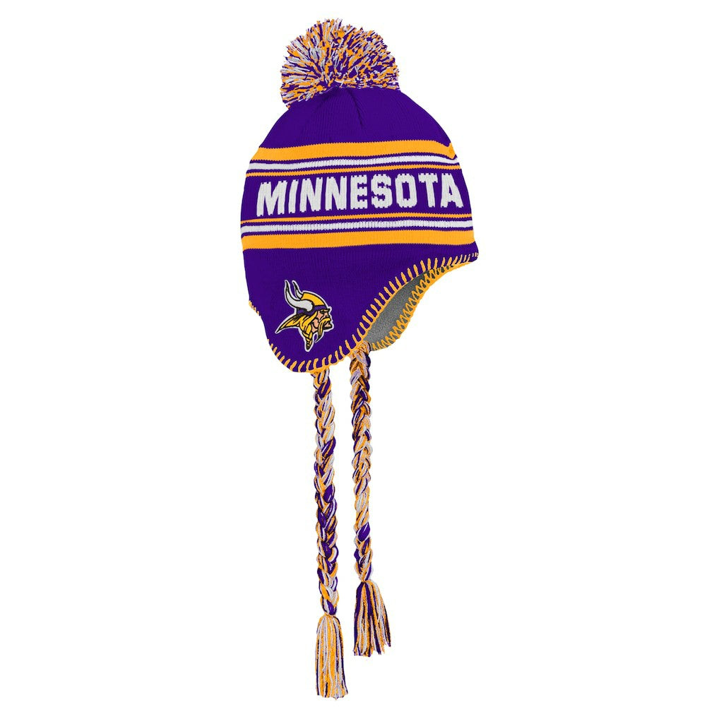 Minnesota Vikings Youth Jacquard Tassel Knit Hat with Pom - Purple discount