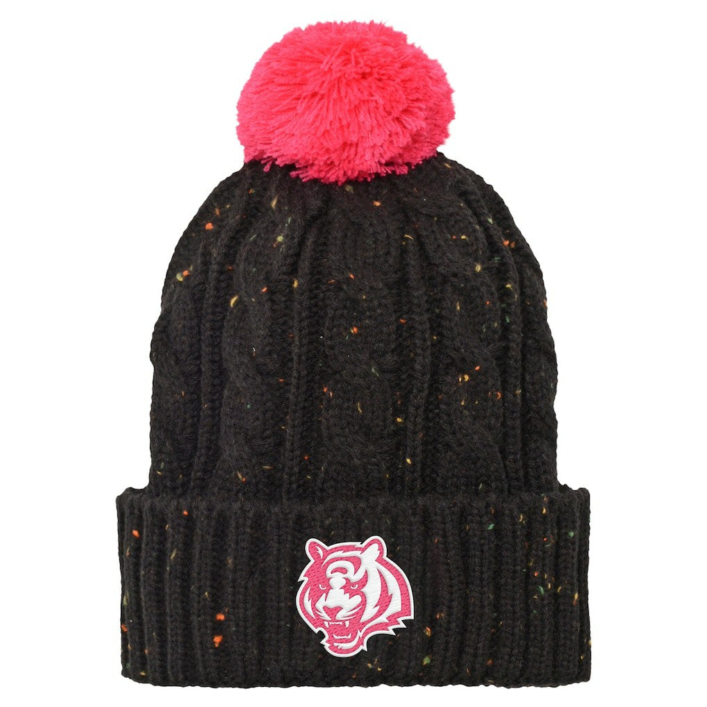 Cincinnati Bengals Girls Youth Nep Yarn Cuffed Knit Hat with Pom - Black sale