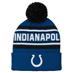 Indianapolis Colts Preschool Jacquard Cuffed Knit Hat with Pom - Royal outlet