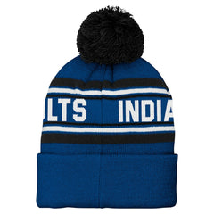 Indianapolis Colts Preschool Jacquard Cuffed Knit Hat with Pom - Royal outlet