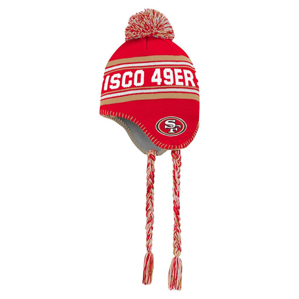 San Francisco 49ers Preschool Jacquard Tassel Knit Hat with Pom - Scarlet discount
