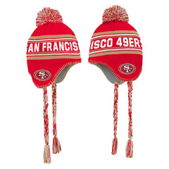 San Francisco 49ers Preschool Jacquard Tassel Knit Hat with Pom - Scarlet discount