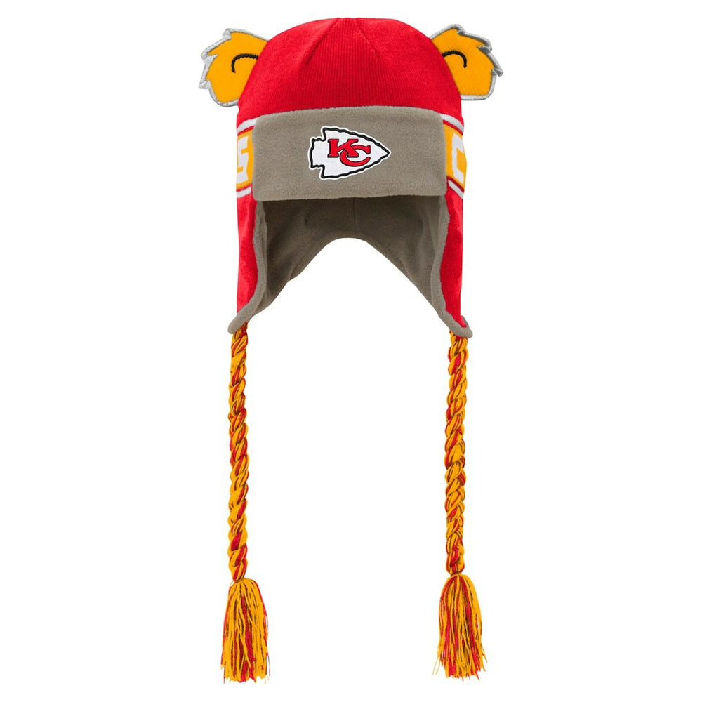 Kansas City Chiefs Youth Wordmark Ears Trooper Knit Hat - Red for sale