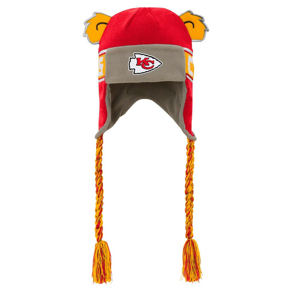 Kansas City Chiefs Youth Wordmark Ears Trooper Knit Hat - Red for sale