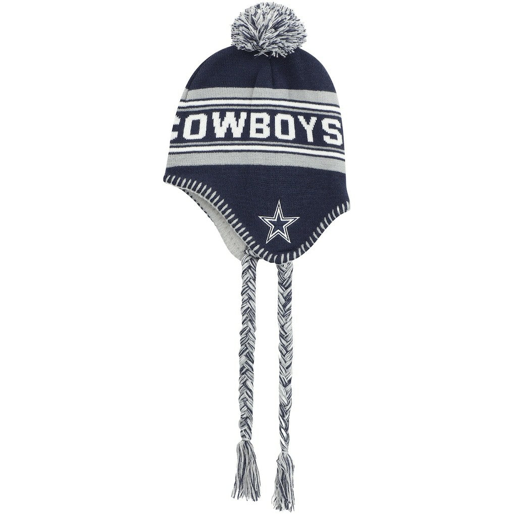 Dallas Cowboys Youth Jacquard Tassel Knit Hat with Pom - Navy on sale