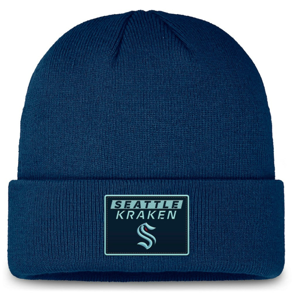 Seattle Kraken Fanatics Authentic Pro Cuffed Knit Hat - Deep Sea Blue Hats