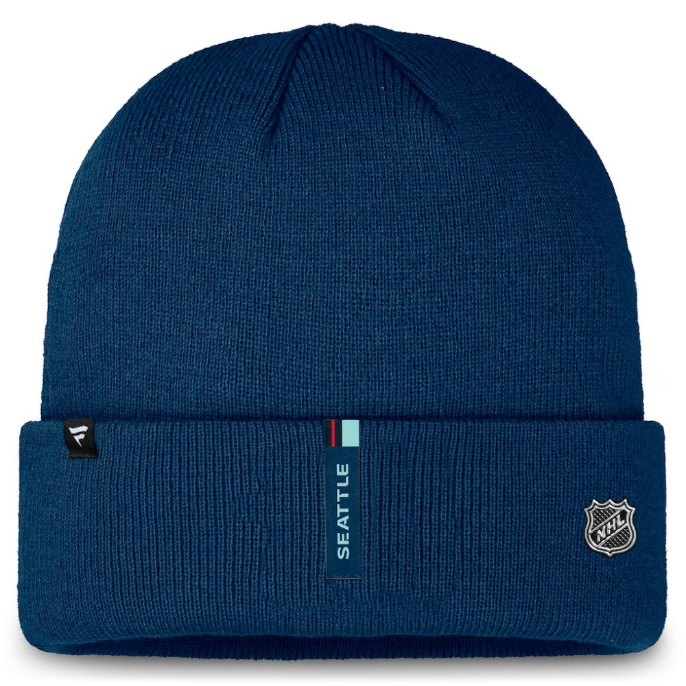 Seattle Kraken Fanatics Authentic Pro Cuffed Knit Hat - Deep Sea Blue Hats