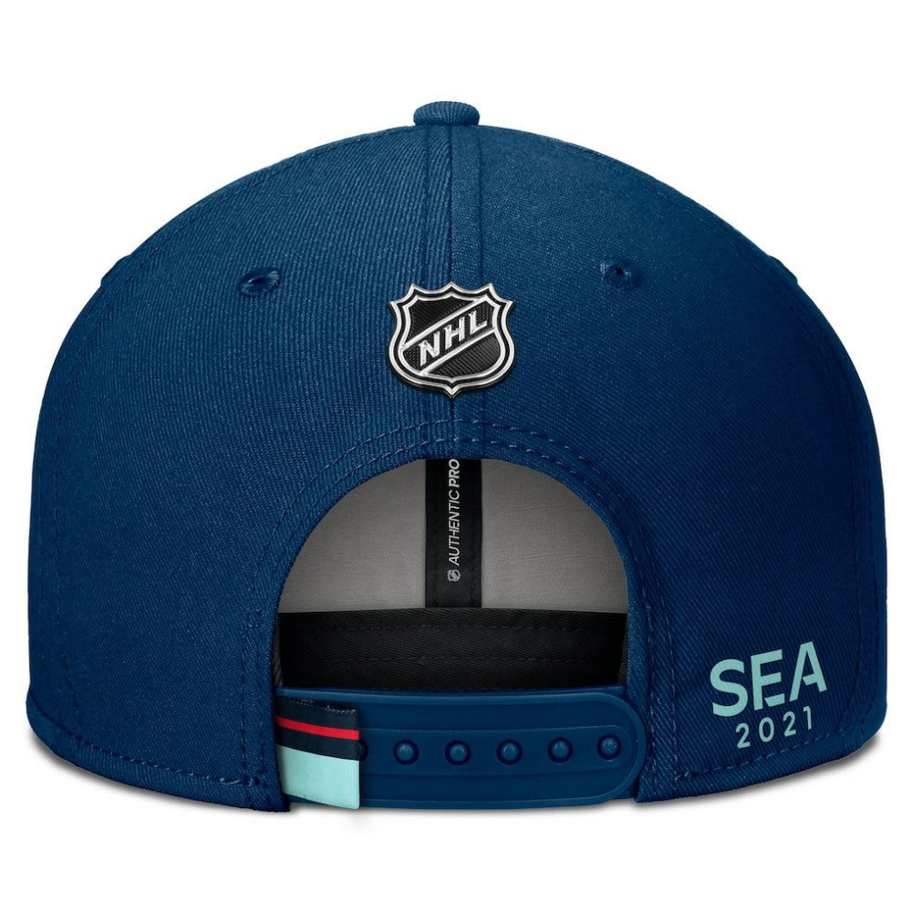 Seattle Kraken Fanatics Authentic Pro Prime Snapback Hat - Deep Sea Blue Hats