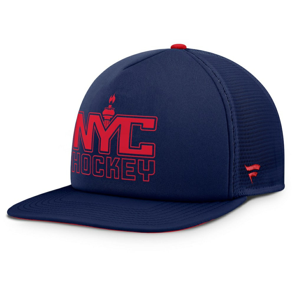 New York Rangers Fanatics Authentic Pro Hometown Rink Foam Trucker Snapback Hat - Navy/Red Hats