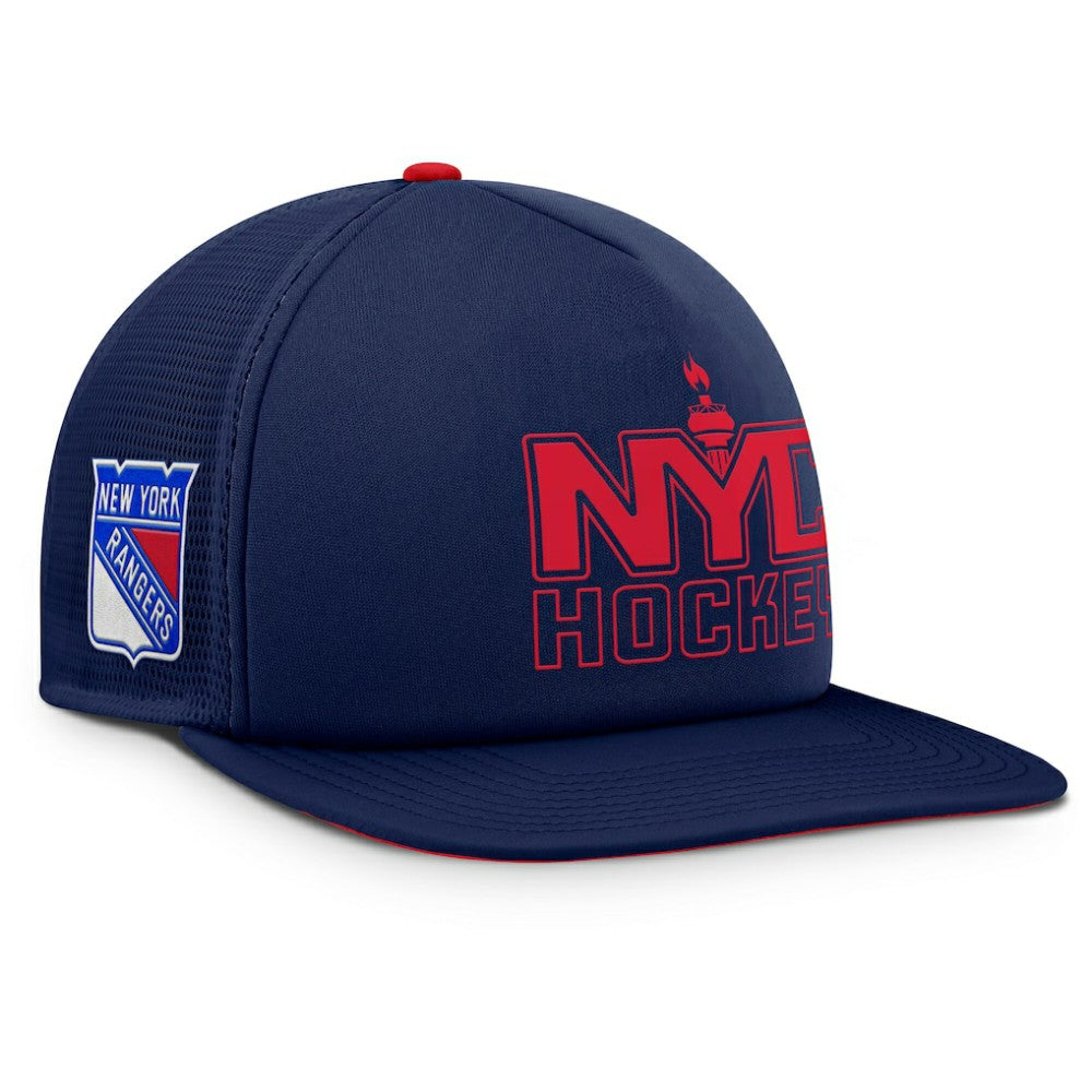New York Rangers Fanatics Authentic Pro Hometown Rink Foam Trucker Snapback Hat - Navy/Red Hats