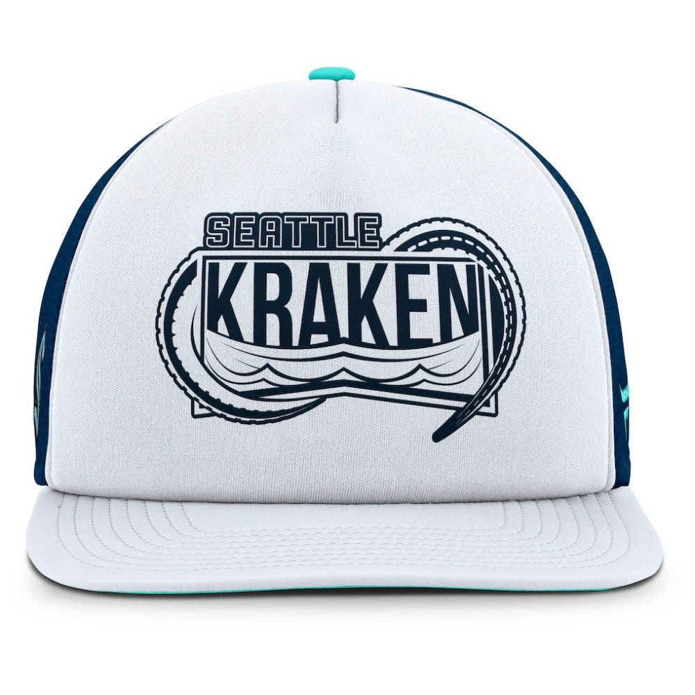 Seattle Kraken Fanatics Authentic Pro Hometown Rink Foam Trucker Snapback Hat - White/Deep Sea Blue Hats