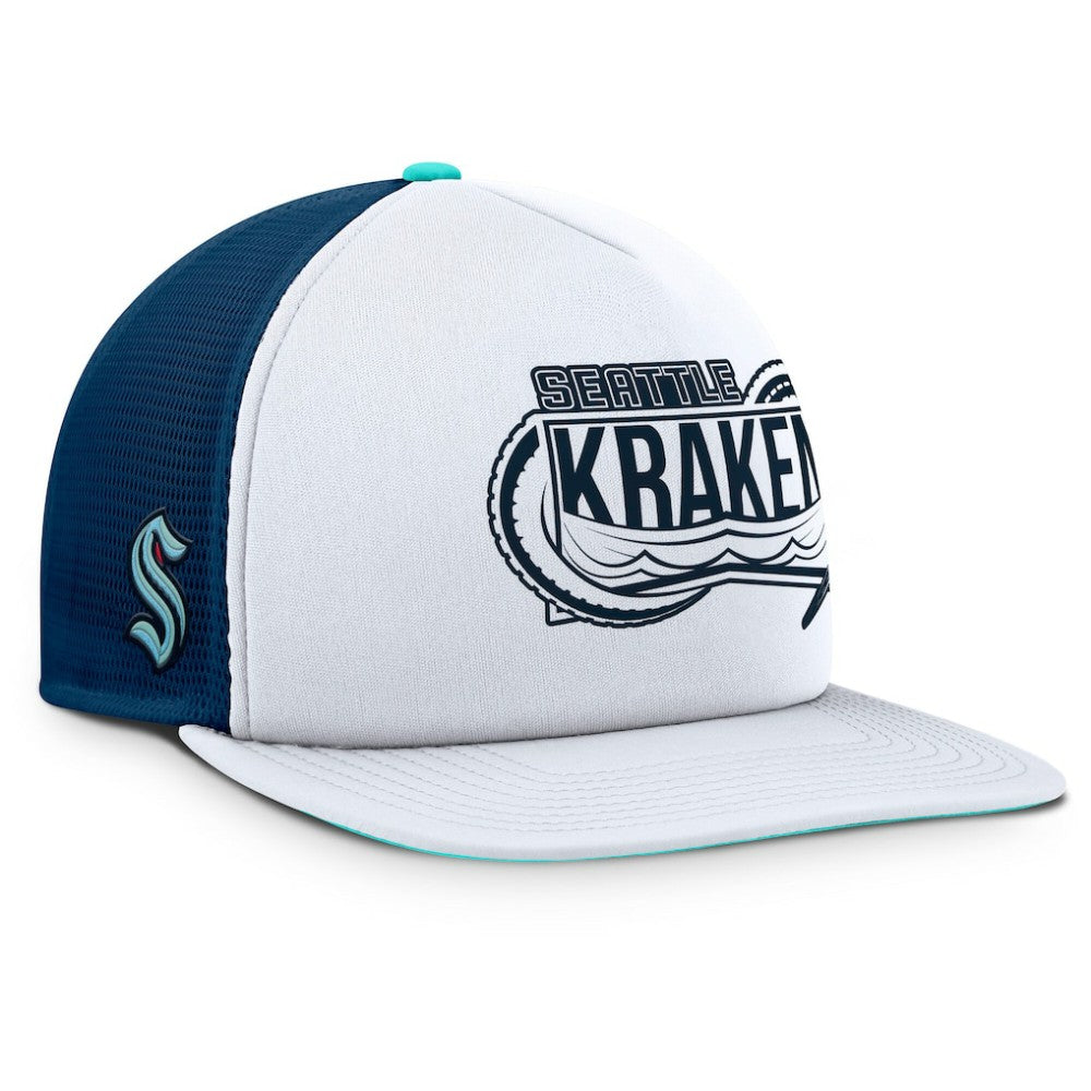 Seattle Kraken Fanatics Authentic Pro Hometown Rink Foam Trucker Snapback Hat - White/Deep Sea Blue Hats