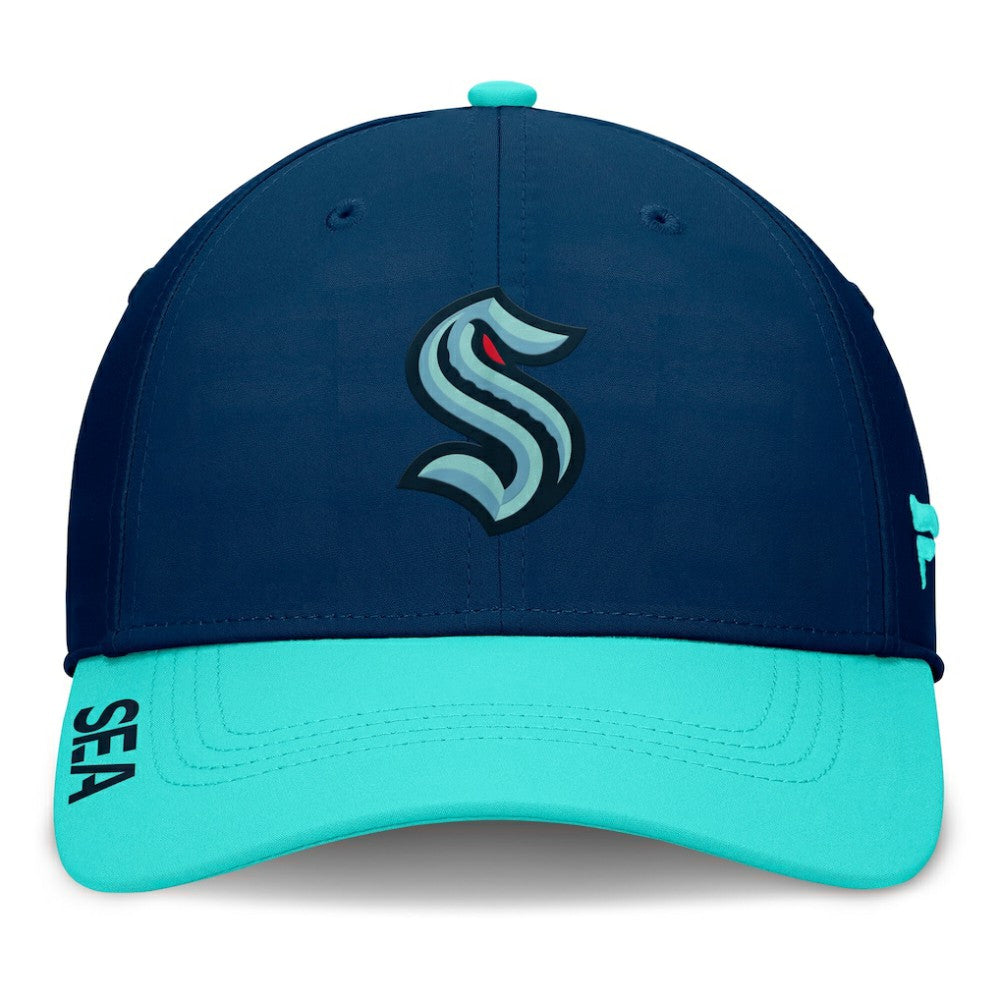 Seattle Kraken Fanatics Authentic Pro Rink Flex Hat - Deep Sea Blue/Light Blue Hats