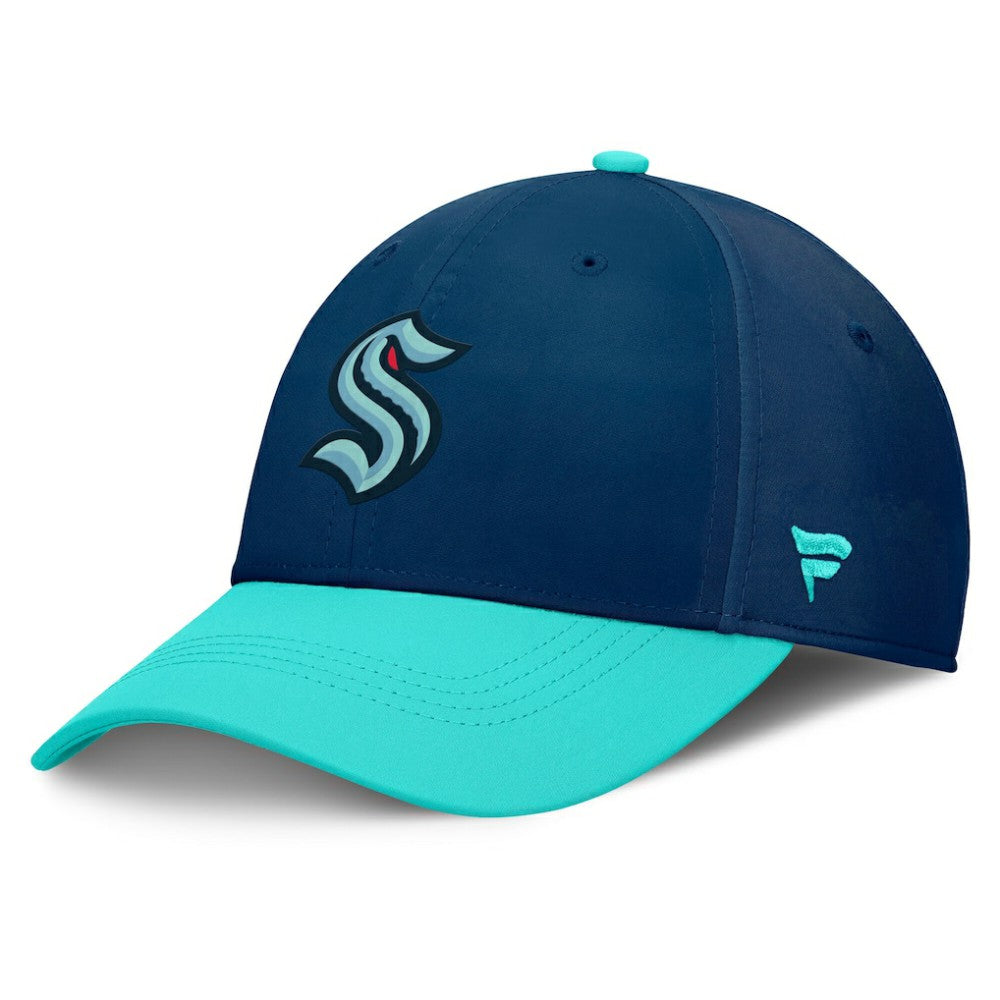Seattle Kraken Fanatics Authentic Pro Rink Flex Hat - Deep Sea Blue/Light Blue Hats
