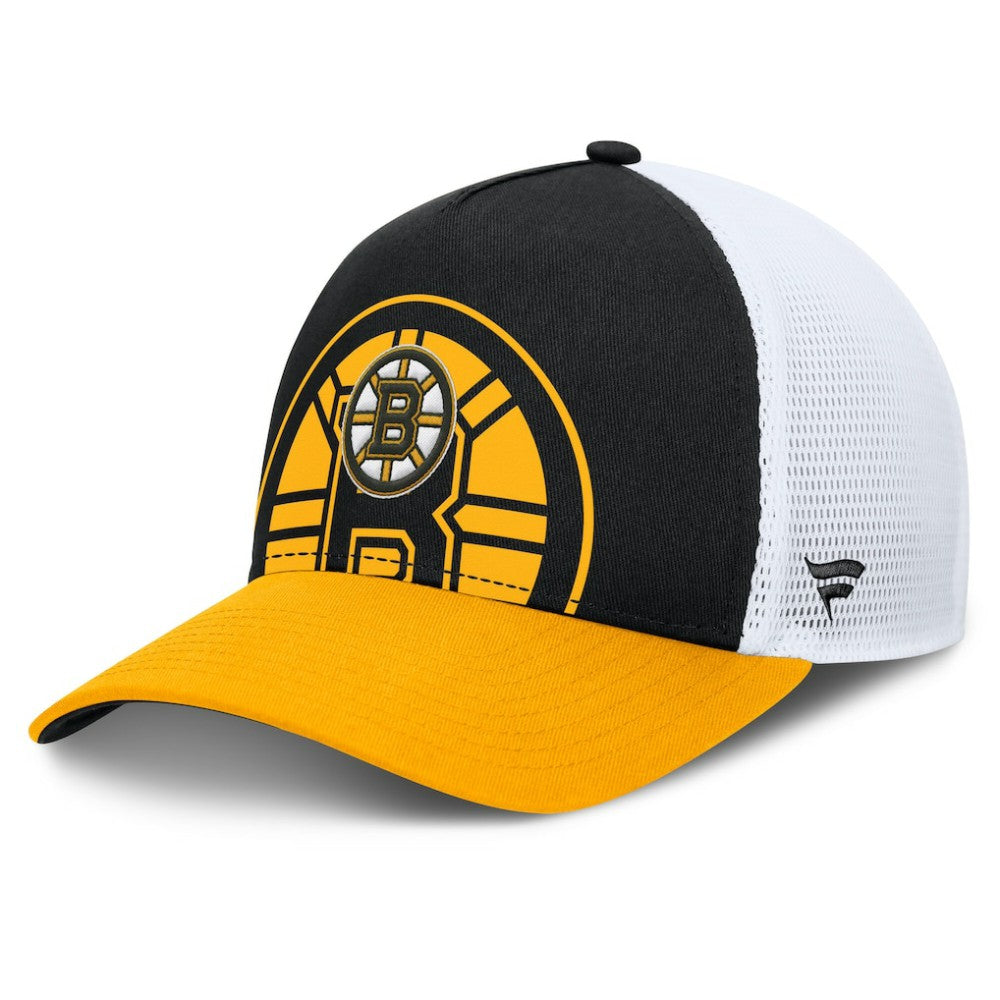 Boston Bruins Fanatics Authentic Pro A-Frame Rink Adjustable Hat - Black/Gold Hats