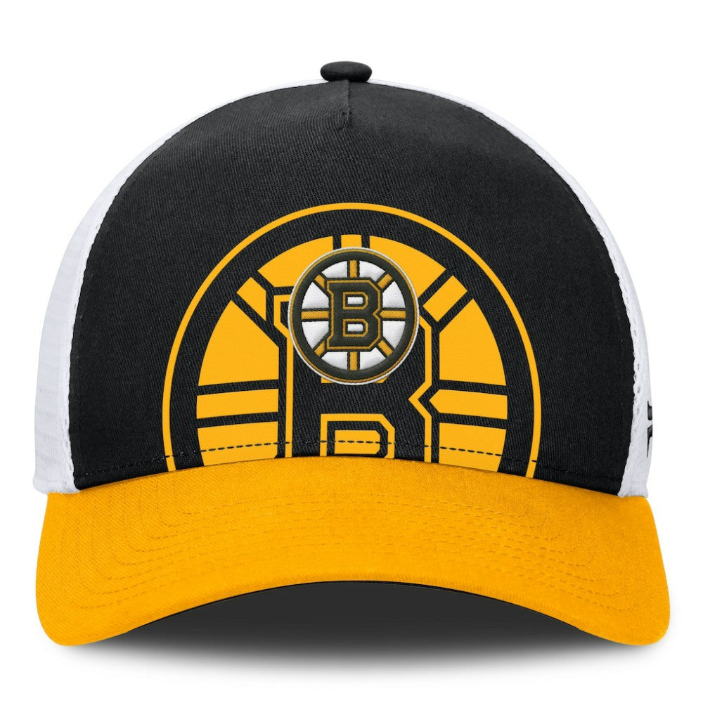 Boston Bruins Fanatics Authentic Pro A-Frame Rink Adjustable Hat - Black/Gold Hats
