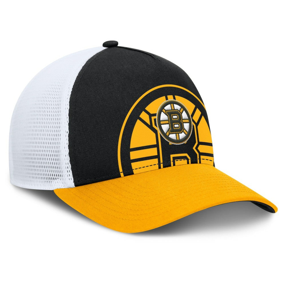Boston Bruins Fanatics Authentic Pro A-Frame Rink Adjustable Hat - Black/Gold Hats