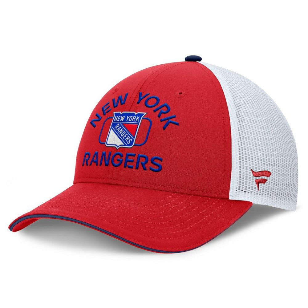 New York Rangers Fanatics Authentic Pro Rink Trucker Hat - Red/White Hats